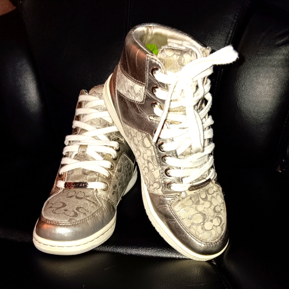 COACH Gold and silk High tops